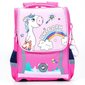 Eazy Kids School Bag Unicorn - Princess Pink For 3Years+, Unisex (EZ_SB_UIPI)