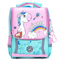 Eazy Kids School Bag Unicorn - Green + Pink For 3Years+, Unisex (EZ_SB_UILGR)