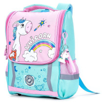 Eazy Kids School Bag Unicorn - Green + Pink For 3Years+, Unisex (EZ_SB_UILGR)