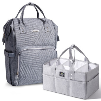 Sunveno Diaper Bag + Diaper Caddy - Nova Grey For All Ages, Unisex (CMSN_DPCA_NGY)