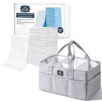 Sunveno Diaper Caddy with 50pcs Changing Mats - Grey For All Ages, Unisex (CM_SNLS_CAWH50)