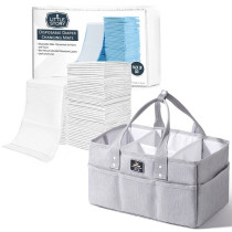 Sunveno Diaper Caddy with 50pcs Changing Mats - Grey For All Ages, Unisex (CM_SNLS_CAWH50)