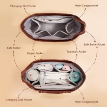 Sunveno La Mode Premium Diaper Bag - Brown For All Ages, Unisex (SN_FTB_BR)
