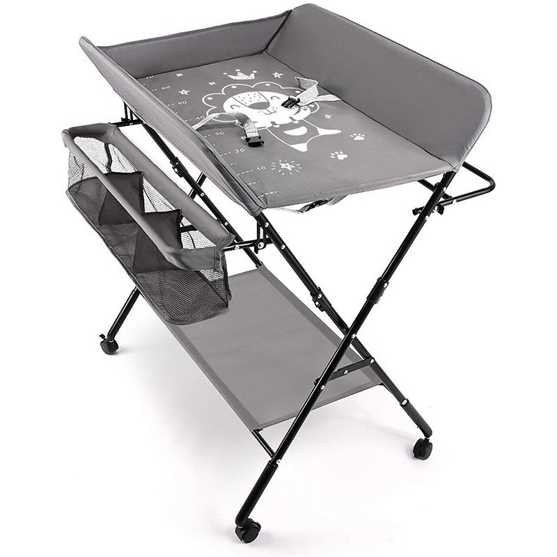 Teknum 4-in-1 Diaper Changing Table Organizer - Grey For 0-12Months, Unisex (TK_BCTA_DGY)