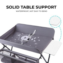 Teknum 4-in-1 Diaper Changing Table Organizer - Grey For 0-12Months, Unisex (TK_BCTA_DGY)