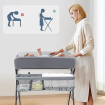 Teknum 4-in-1 Diaper Changing Table Organizer - Grey For 0-12Months, Unisex (TK_BCTA_DGY)