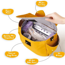 Sunveno Meow Stroller Diaper Bag - Yellow For All Ages, Unisex (SN_MSDP_YE)
