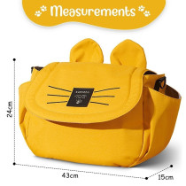 Sunveno Meow Stroller Diaper Bag - Yellow For All Ages, Unisex (SN_MSDP_YE)