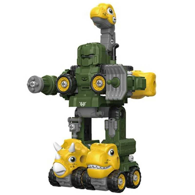 Little Story - Kids Toy 5in1 Dinosaur Robot Transformation Vehicle - Green