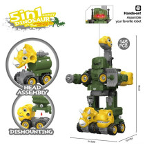 Little Story - Kids Toy 5in1 Dinosaur Robot Transformation Vehicle - Green