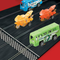 Little Story - Kids Toy Pull Back Bus and Motor Car - Set of 6pcs