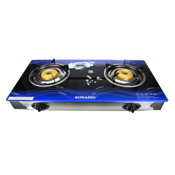 Sonashi Double Gas Burner Blue Floral (SGB-202GN)