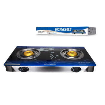 Sonashi Double Gas Burner Blue Floral (SGB-202GN)