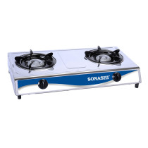 Sonashi Two Gas Burner, White and Blue, SGB-208SN