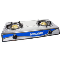 Sonashi Two Gas Burner, White and Blue, SGB-208SN