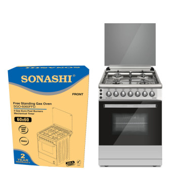 Sonashi Full Safety 60X60 Free Standing Stainless Steel Gas Oven (SGO-6060FFD)