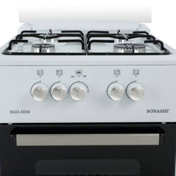 Sonashi 50X50 Free Standing Gas Oven White, Made In Turkey (SGO-5050)