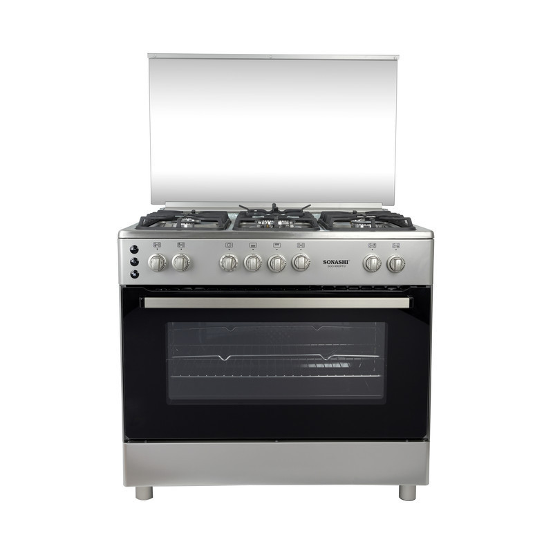 Sonashi Full Safety 90X60 Free Standing Stainless Steel Gas Oven Made In Turkey (SGO-9060FFD)