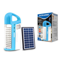 Sonashi 3Sides With Solar Panel Rechargeable Led Lantern Blue (SEL-697SP)