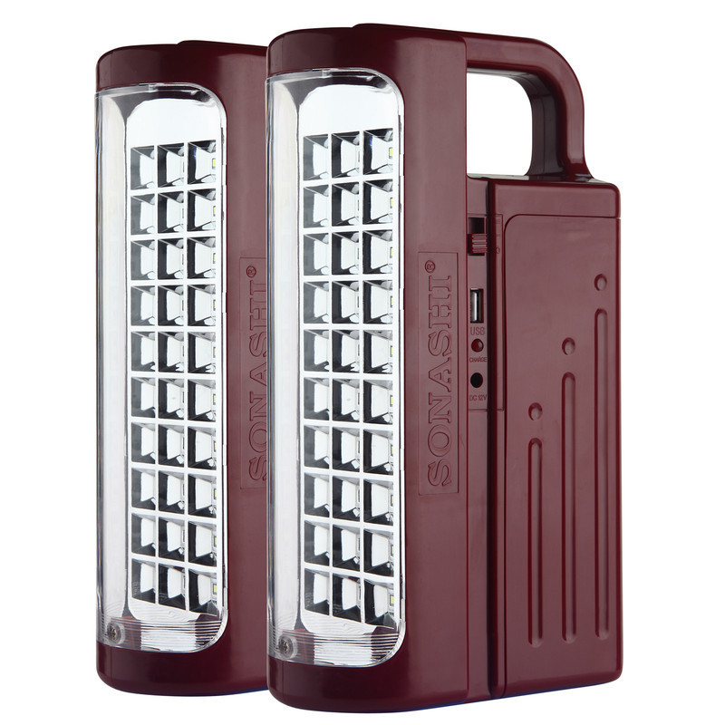 Sonashi Rechargeable Led Lantern 2Pcs Combo Pack Red (SEL-2244)