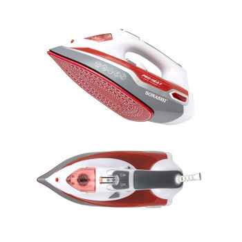 Sonashi Steam Iron With Ceramic Soleplate - 2200W Red-White (SI-5067N)