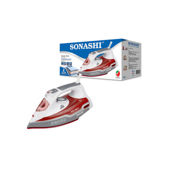 Sonashi Steam Iron With Ceramic Soleplate - 2200W Red-White (SI-5067N)