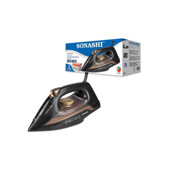 Sonashi Steam Iron With Ceramic Soleplate - 2200W Black-Gold (SI-5074N)