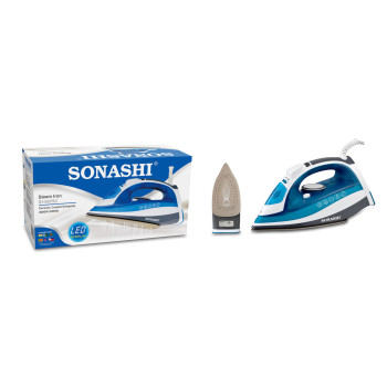 Sonashi Steam Iron With Ceramic Soleplate -2400W D-Blue-White (SI-5075C)