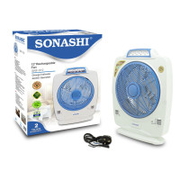 Sonashi 12'' Rech Oscillating Fan /Super Briht Led 10 PcsWith 18 Hrs Working, 2 Years Warranty (SRF-512)