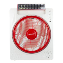 Sonashi 12" Rechargeable Fan Red-White, 2 Years Warranty (SRF-612N)