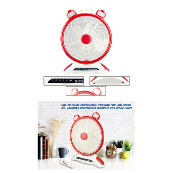 Sonashi 14" Rechargeable Fan Red-White, 2 Years Warranty (SRF-614)