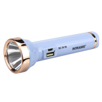Sonashi Rechargeable Led Torch With Micro Usb & Mobile Charge Function Blue (SPLT-121U)