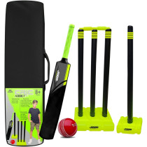 Jaspo Dominator Wooden Cricket T20 Bat Cricket Ball Wicket Set Bag Comfortable Rubber Grip Light Weight And Strong