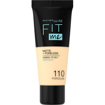Maybelline - Fit Me Matte & Poreless Base - 110 Porcelain For Women Everyday Makeup Use
