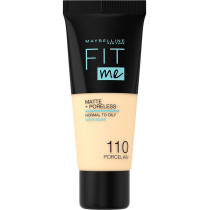 Maybelline - Fit Me Matte & Poreless Base - 110 Porcelain For Women Everyday Makeup Use