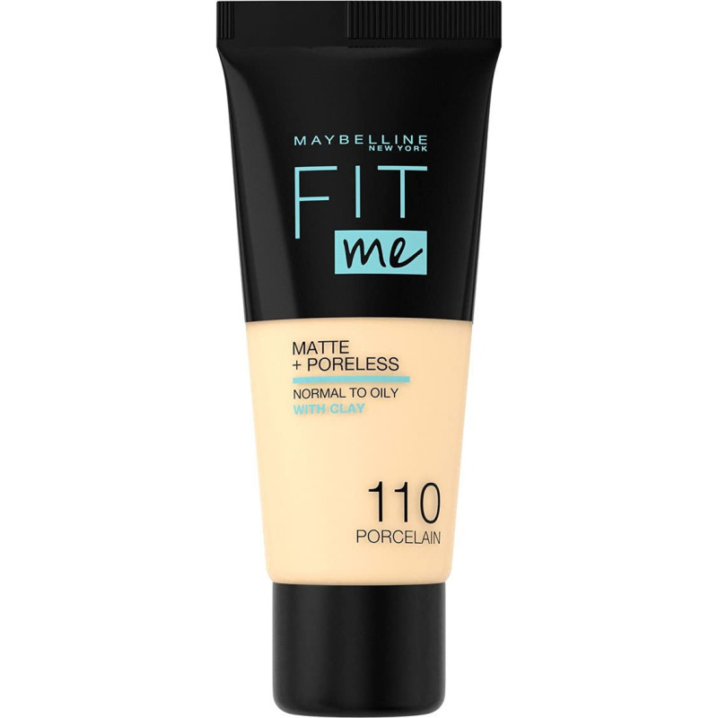 Maybelline - Fit Me Matte & Poreless Base - 110 Porcelain For Women Everyday Makeup Use