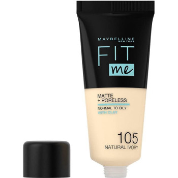Maybelline - Fit Me Matte + Poreless - 105 Natural Ivory For Women Everyday Makeup Use