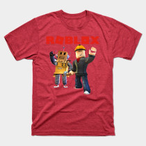 Roblox Builder Boys T-Shirt Red Heather