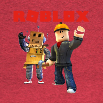 Roblox Builder Boys T-Shirt Red Heather