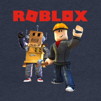 Roblox Builder Boys T-Shirt Navy Heather