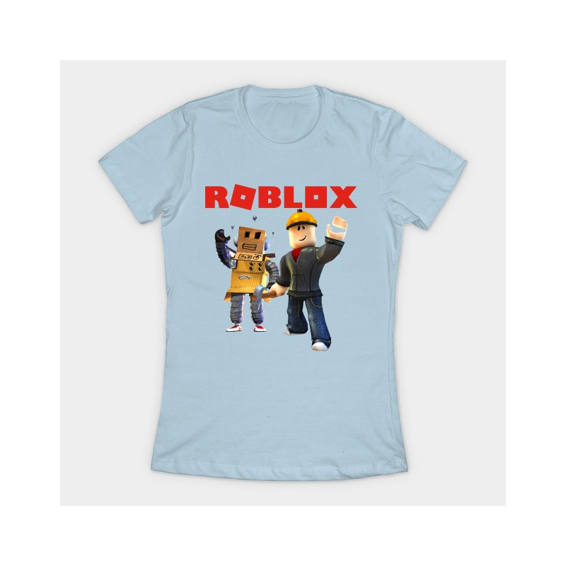 Roblox Builder Girls T-Shirt Light Blue