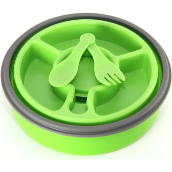 Good2Go 31007 Round Storage Container With Compartments - Green, 1.8 L (G31007)