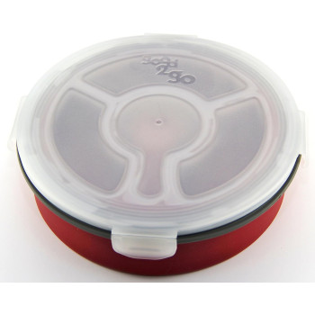 Good2Go 35007 Round Storage Contaienr With Compartments - Red, 1.8 L (G35007)