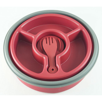 Good2Go 35007 Round Storage Contaienr With Compartments - Red, 1.8 L (G35007)