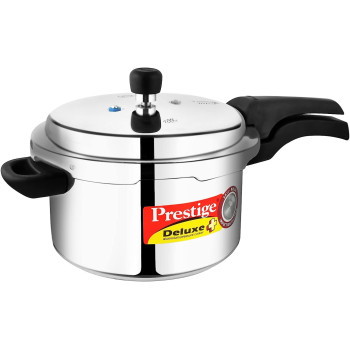 Prestige Deluxe Plus Aluminum Pressure Cooker, 5 Liter (MPD10702)