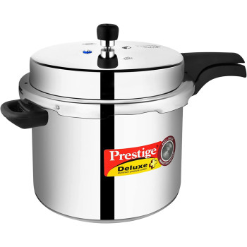 Prestige Deluxe Plus Aluminium Polished Pressure Cooker, 10 Ltr (MPD10704)