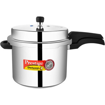 Prestige Deluxe Plus Aluminium Polished Pressure Cooker, 10 Ltr (MPD10704)