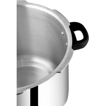 Prestige Deluxe Plus 12 L New Flat Base Aluminum Pressure Cooker For Gas And Induction Stove, Medium, Silver (MPD10705)