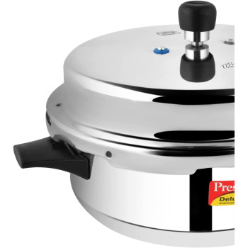 Prestige MPD10706 Deluxe Plus Induction Base Senior Deep Pressure Pan, Silver, 6 Liters (MPD10706)