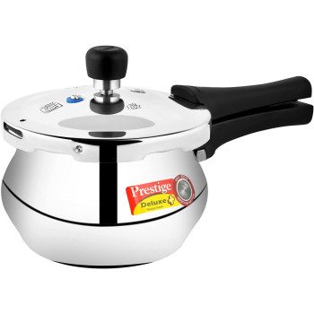 Prestige Deluxe Plus Aluminium Junior Handi Polished Pressure Cooker, SILVER, 2 Ltr, PRDAH2 (MPD10711)